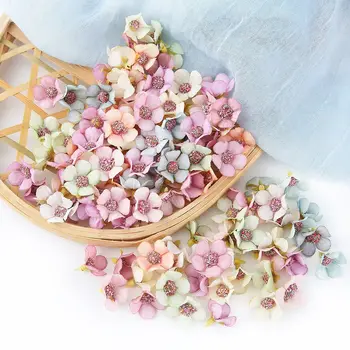 100Pcs Multicolor Bonito Pequenas Flores Artificiais Mini Seda Decoração do Casamento de DIY Coroa de Moda Cocar de Suprimentos