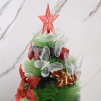 12pcs Mini de Natal da Fita Clipe de Natal Decoração da Árvore de Glitter Ornamento feito à mão