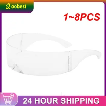 1~8PCS Festa Óculos Viseira Envoltório Protetor Espelho Grande Óculos de sol de Equitação à Prova de Óculos da Moda de Personalidade Óculos de Equitação