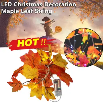 2,5 m de Decoração de Natal Artificial Maple Leaf Deixa a Festa das Lanternas Sim Diy Luz de Halloween Garland Novo Deco Seqüência de Casa L L2c7