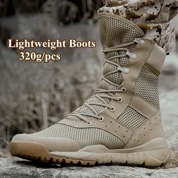 35 48 Tamanho Homens Mulheres Ultrallight Exterior Sapatos De Escalada Treinamento Tático Do Exército Botas De Verão De Malha Respirável De Caminhada Do Deserto De Inicialização