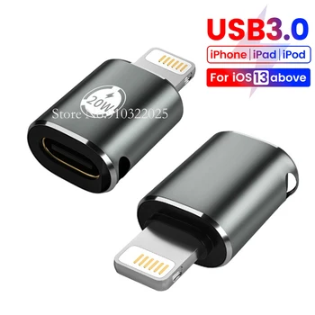 50 Pcs 20W OTG USB Tipo C Para Lighing Conector do Adaptador de Carregamento Rápido Para iPhone 14 13 IPad Feminino IOS Masculino Conversor
