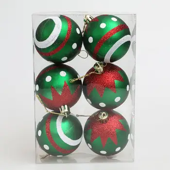 6 Pcs Belo Ano Novo Glitter Brilhante Pó Árvore De Natal Pingentes Favor De Partido Bolas De Natal Decoração De Natal Bolas
