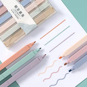 6 Pcs/definir o marcador de cor da luz kawaii marcadores de DIY Álbum diário canetas de gel estudante papelaria da Escola de arte & suprimentos de escritório Criança