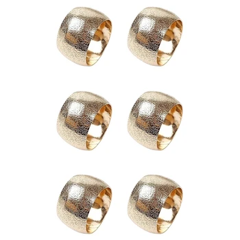 6 peças de Metal dourado Anéis de Guardanapo de Noiva Elegante Guardanapo Titular Anéis Perfeito Para a Mesa de Decoração de Festas Partes