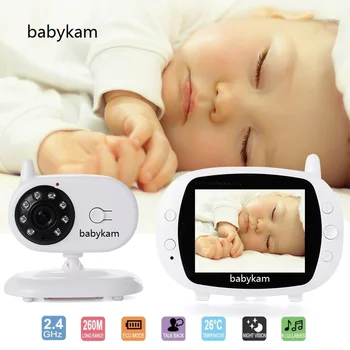 855 baba eletronica bebe monitor de 3,5 polegadas LCD cry baby babá IR de Visão Noturna Interfone canções de Ninar Temperatura do Monitor de Vídeo ON/OFF