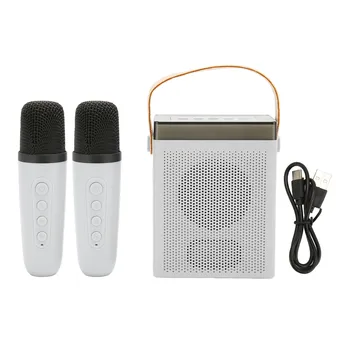 Alto-Falante portátil com 2 Microfones sem Fio de Luz RGB Efeitos de alto-Falante sem Fio Multifuncional Máquina de Karaoke