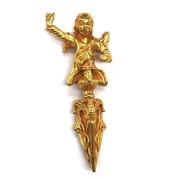 Antigo Dourada Demônio Subjugar Um Pilão De Ornamentos Decorativos
