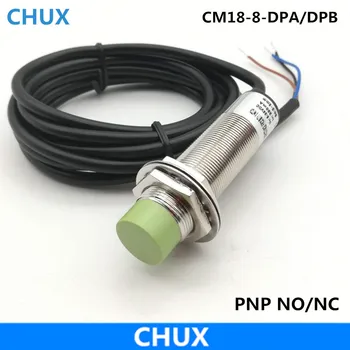 CHUX sensor Capacitivo de proximidade sensor PNP M18 3 wries CM18-8-DPA/DPB 8mm de detecção à distância LED interruptor de nível de líquido