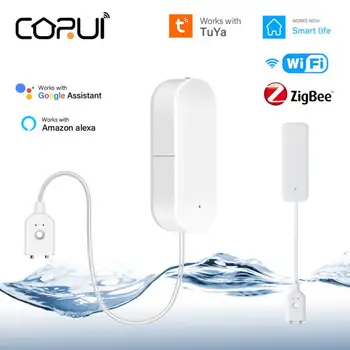 CORUI Tuya WIFI, Zigbee Smart Água Sensor de Vazamento de Água em Casa Estouro de Alarme Detector de Trabalho Com Smart Vida Alexa Inicial do Google