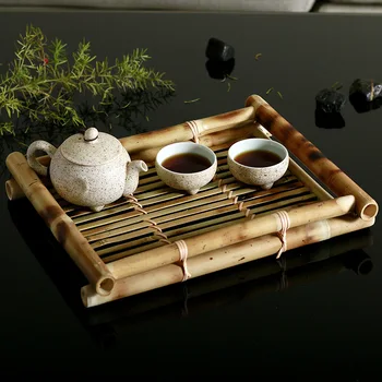 Culinária japonesa prato de sushi de bambu tecido bandeja retangular de chá prato prato de fruta refeição placa cesta cesta de vegetais