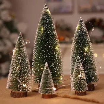Decoração De Natal Árvore De Natal Pequena Cedro, Pinho Para A Home Do Quarto Decoração De Halloween Festa De Ano Novo Ornamentos Acessórios