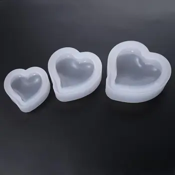 DIY Cristal Molde de Silicone Bolo de Moldes de Jóias Amor Destaca o Tamanho do Espelho de Pêssego Coração Moldes de Silicone de Cozinha, Ferramentas de Cozimento