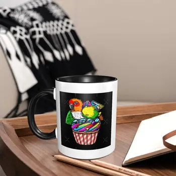 Doce E Colorido Jandaia Cupcake de Café Canecas de Café Para a Mesa de Jantar Personalizado Eco-friendly cerâmica