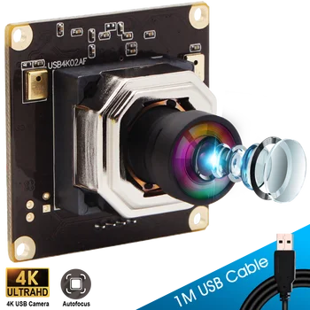 ELP 4K de focagem automática de USB, o Módulo de Câmera com microfone IMX415 Mini Incorporado Wecam Conselho Sem Distorção de Lente Para PC Fluxo de Vídeo