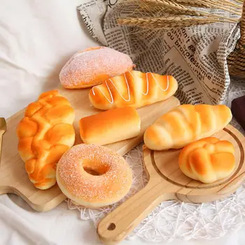 Falso Pão de Hambúrguer Artificial Bolo de Donuts Alimentos de Brinquedo Sobremesa Cozinha Shop Janela de Visualização de Fotografia Adereços Brinquedo para Crianças