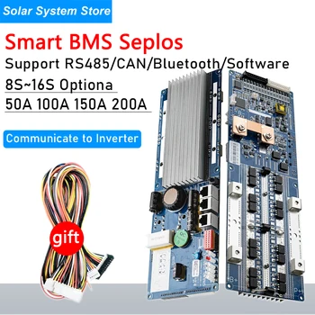 Inversor BMS 8S 13S 14S 15S 16S 50A 100A 150A 200A V16 10E BT PC Seplos Inteligente BMS CANBUS RS485 se Comunicar com a bateria Li-ion de LiFePo4