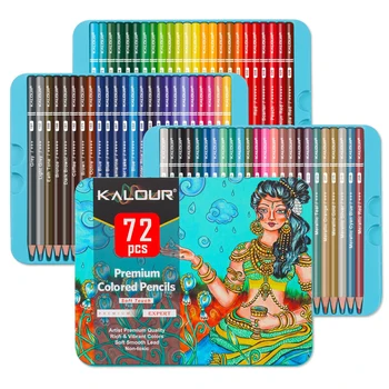 KALOUR 72pcs Premium Lápis de cor Definido, Núcleo Macio de Chumbo Vibrantes Cores de Lápis para Desenho para Colorir de Camadas e Esboços