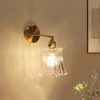 lanterna de arandelas de parede led moderna merdiven dormitório de decoração de quarto de vidro arandelas de parede diodo emissor de luz da parede exterior parede da lâmpada da vela