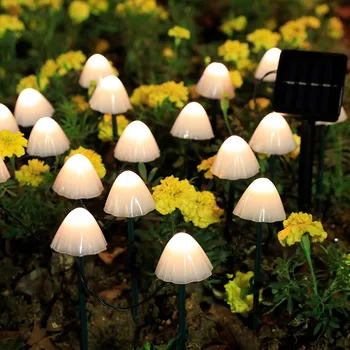 LED Solar Chão Tomada de Cogumelo Lâmpada Impermeável Exterior da Paisagem da Lâmpada de Jardim de Férias de Natal Decorativa Lâmpada