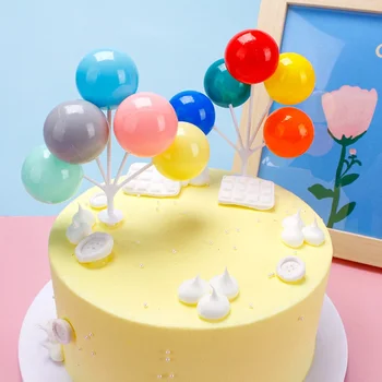 Mini Plástico Balão de Festa de Aniversário de Sobremesa de Decoração de Bolo Toper Decoração do Bolo de Acessórios de Ferramentas de Líquido Vermelho de Dia das Crianças Bolo