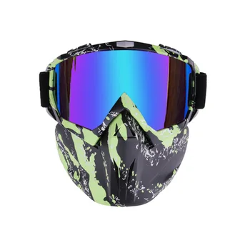 Modular Óculos de proteção Máscara Tactical Airsoft Campo de Caça Destacável Máscara Exterior Off-Road de Moto Bicicleta Anti-fog Óculos de proteção Máscara