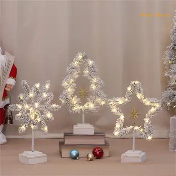 Natal do DIODO emissor de floco de Neve, Luzes de Ornamento Conjunto Festivo Decorações em Madeira para Casa Acolhedora Decoração