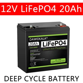 Novo 12V 20Ah LiFePo4 Bateria de Lítio de Fosfato de Ferro de 12V 24V Bateria Recarregável de LiFePo4 para a Criança Scooters Barco a Motor Livre de Impostos