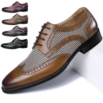 O novo Luxo, masculina Casual Sapatos Retrô Vestido Formal Sapatos de Couro para Homens de Negócios Sapatos do Designer de Homens Cunha Sapatos de Escritório Homens