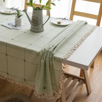 Pano de tabela do Nordic fresco de cor sólida pano de tabela do Art borla praça de chá de mesa, mesa, mesa de jantar pano