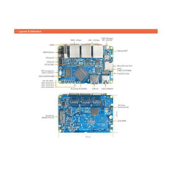 Para Nano Pi R5S RK3568 Conselho de Desenvolvimento 4GB+16GB curso de mestrado erasmus MUNDUS Dupla 2,5 G Porta Gigabit Ethernet Placa de Desenvolvimento com o Caso