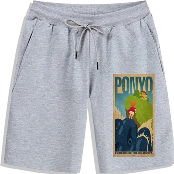 Ponyo Shorts criar algodão legal legal Interessante Respirável Estilo de Verão Letras homens Shorts