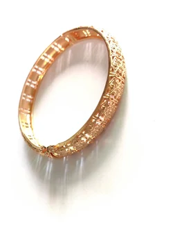 Selead desenhos as melhores ofertas em 24K cobre gravado árabe 14K pulseiras para mulheres banhado a ouro pulseiras
