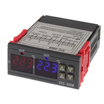 Termostato Digital Controlador de Temperatura STC-3008 Sensor do Termômetro Higrômetro 12V 24V 220V