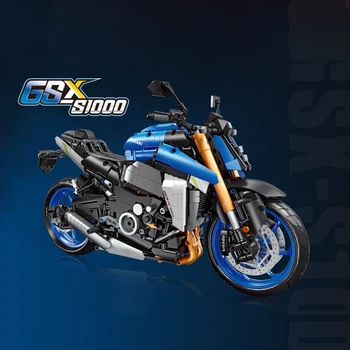 Tijolos Modelo de Brinquedos de Alta Tecnologia Suzuki GSX-S1000 de Motociclismo de Montagem de Blocos de Construção MOC DIY