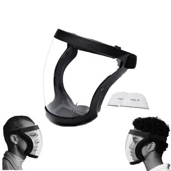 Transparente Completo Faceshield Reutilizáveis, à prova de Poeira, Anti-fog Máscara HD Óculos de Cozinha Proteção Anti-respingo de Máscara com Filtros