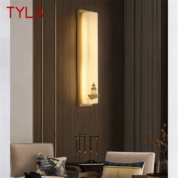 TYLA Bronze Parede do DIODO emissor de Luz Moderno em Mármore de Luxo Arandelas de Fixação de Interiores Decoração de Casa, Quarto, Sala de estar, Corredor